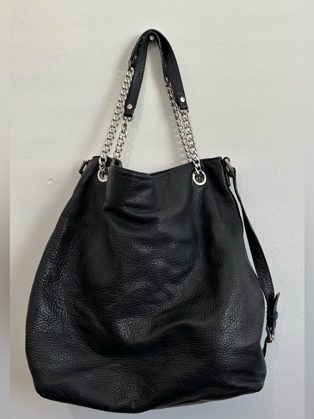 Michael Kors - Black Leather Chain-Handle Shoulder Bag